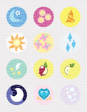 My Little Pony Cutie Mark Inspired Edible Icing Cupcake Decor Toppers - MLP16C