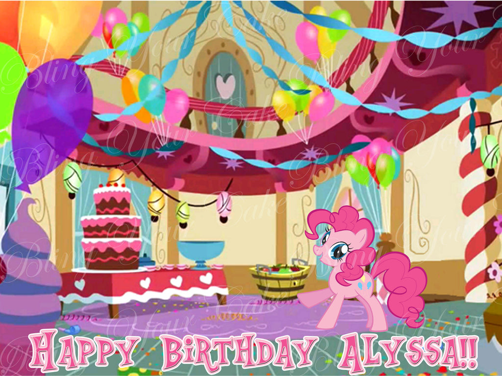My Little Pony Pinkie Pie Party Edible Icing Sheet Cake Decor Topper - MLP19