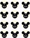 Disney Mickey Mouse Silhouette Inspired Edible Icing Cupcake or Cookie Decor Toppers - MMS1