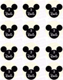 Disney Mickey Mouse Silhouette Inspired Edible Icing Cupcake or Cookie Decor Toppers - MMS1