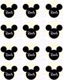 Disney Mickey Mouse Silhouette Inspired Edible Icing Cupcake or Cookie Decor Toppers - MMS1