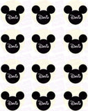 Disney Mickey Mouse Silhouette Inspired Edible Icing Cupcake or Cookie Decor Toppers - MMS1