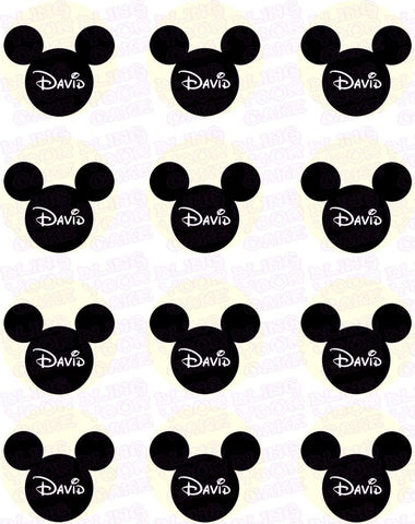 Disney Mickey Mouse Silhouette Inspired Edible Icing Cupcake or Cookie Decor Toppers - MMS1