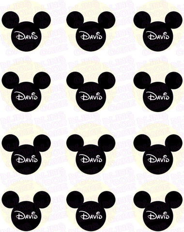 Disney Mickey Mouse Silhouette Inspired Edible Icing Cupcake or Cookie Decor Toppers - MMS1