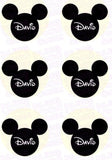 Disney Mickey Mouse Silhouette Inspired Edible Icing Cupcake or Cookie Decor Toppers - MMS1