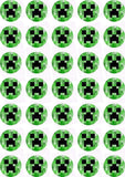 Minecraft Creeper Face Edible Icing Sheet Cake Decor Topper