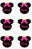 Disney Minnie Mouse Silhouette Inspired Edible Icing Cupcake or Cookie Decor Toppers - MMS3