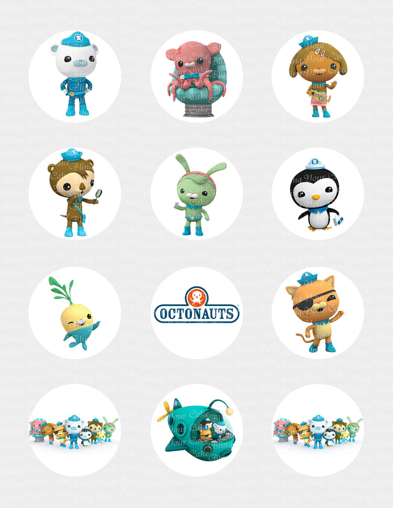 The Octonauts Character Inspired Edible Icing Cupcake Decor Toppers - OCT2