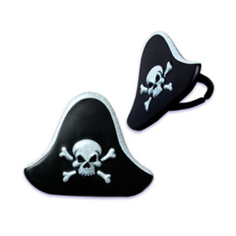 Pirate Hat Cupcake Topper Rings - Set of 12