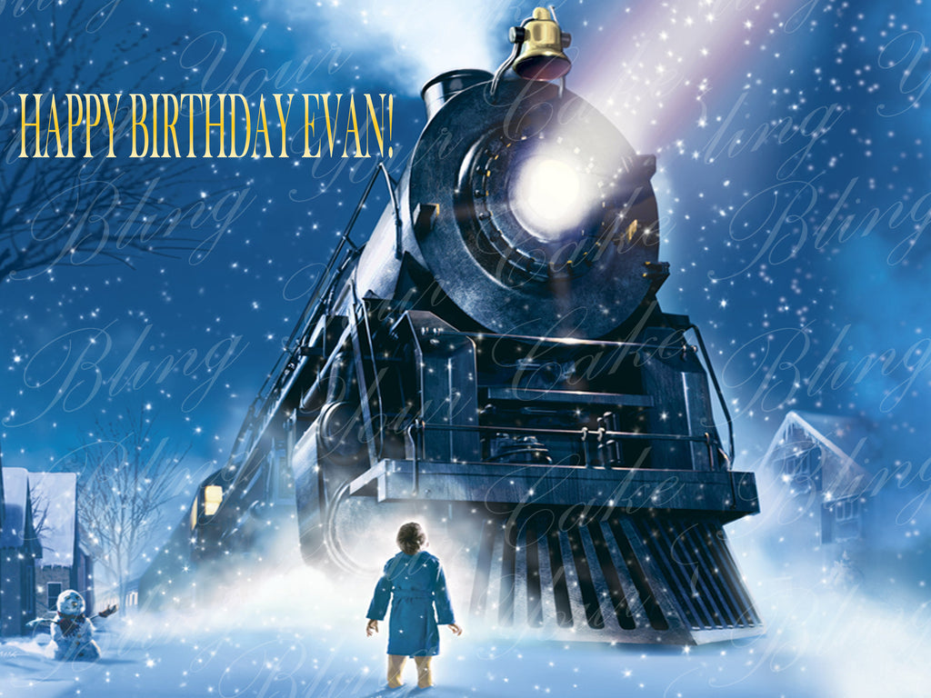 Polar Express Edible Icing Sheet Cake Decor Topper