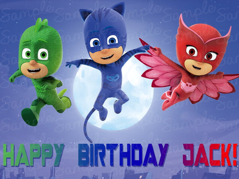 PJ Heroes Edible Icing Sheet Cake Decor Topper