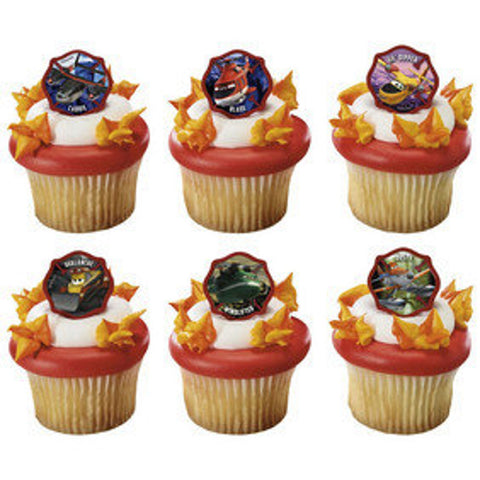 12 Disney Planes 2 Piston Peaks Rescue Dusty & Friends Cupcake Topper Rings
