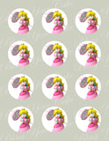 Princess Peach Edible Icing Sheet Cupcake, Cookie, & Cake Pop Decor Toppers