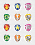 Paw Patrol Badge Edible Icing Cupcake, Cookie & Cake Pop Decor Toppers