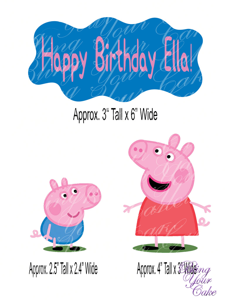 Peppa Pig & George Edible Icing Cake Decor Topper - PP5
