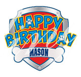 Personalized Paw Patrol Logo Edible Icing Sheet Cake Decor Topper - PP9