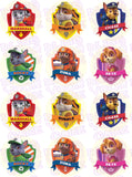 Paw Patrol Shield-Inspired Edible Icing Cupcake or Cookie Decor Toppers - PP2