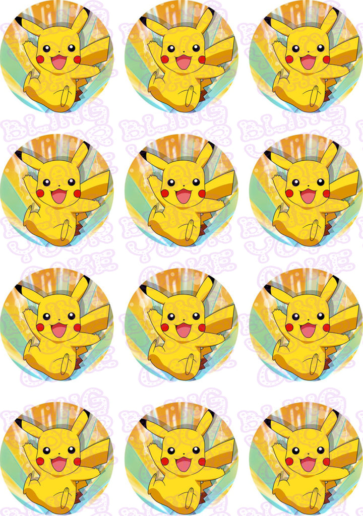 Pokemon Pikachu Edible Icing Cupcake or Cookie Decor Toppers - PKM4 – Bling Your Cake pokemon-pikachu-edible-icing-cupcake-or-cookie-decor-toppers-pkm4-bling-your-cake