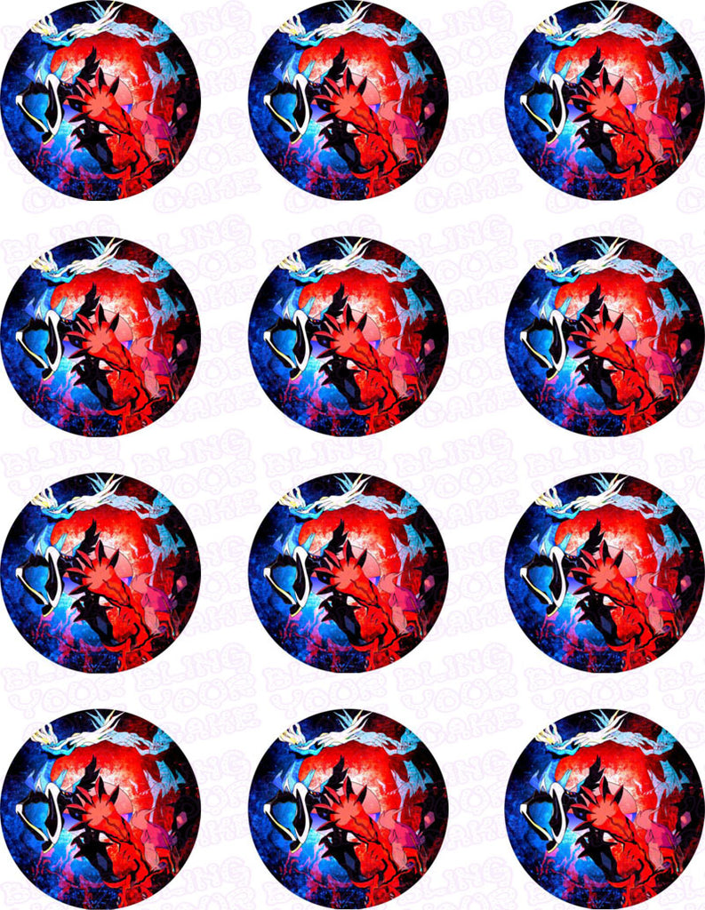 Pokemon X and Y Edible Icing Cupcake or Cookie Decor Toppers - PKM7
