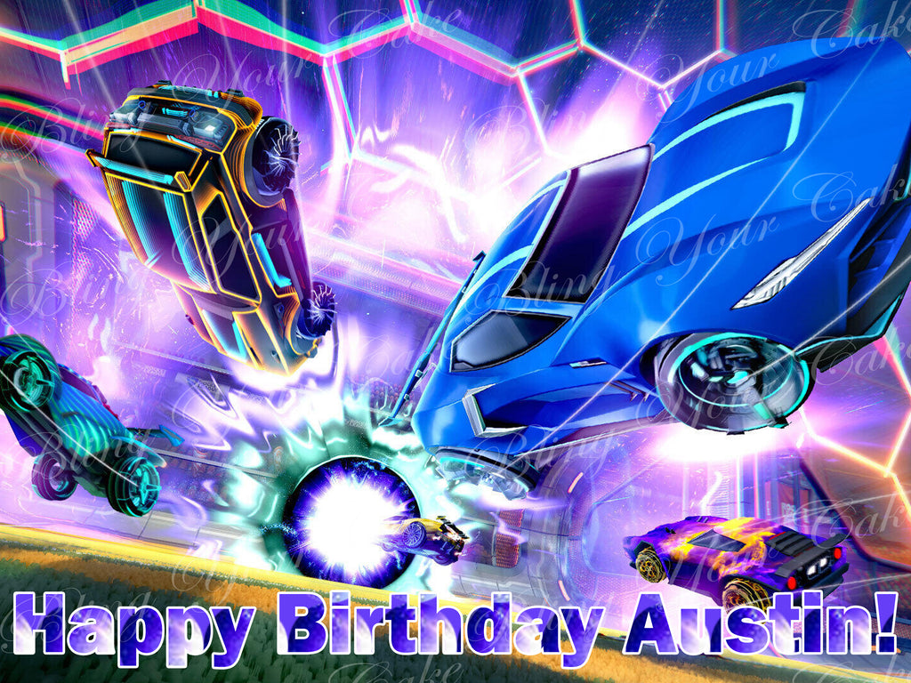 Rocket League Edible Icing Sheet Cake Decor Topper - RL1