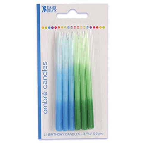 Blue and Green Ombre Candles