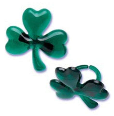 12 Shamrock Jewel Cupcake Rings