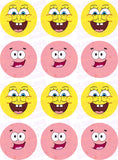 SpongeBob & Patrick Face Edible Icing Sheet Cake Decor Topper