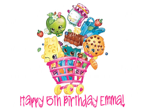 Shopkins Edible Icing Sheet Cake Decor Topper - SHOP2
