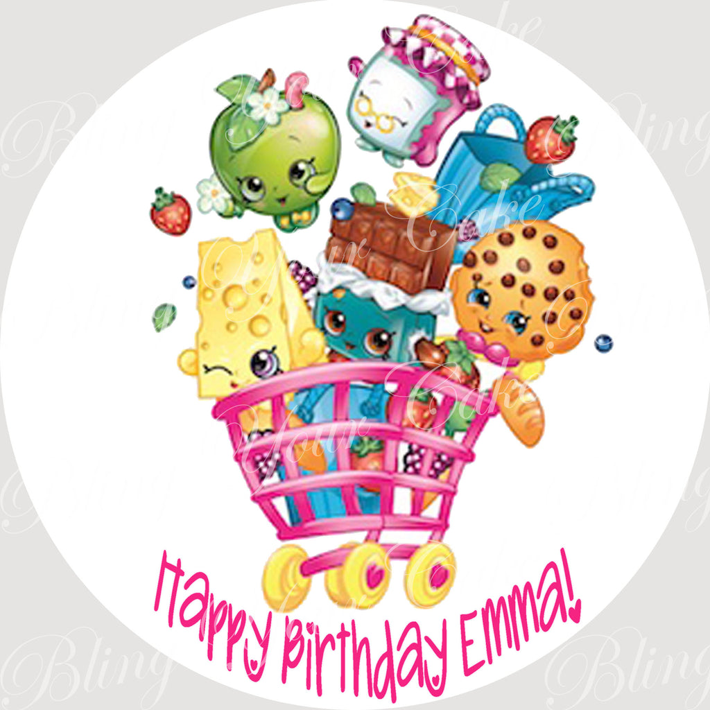 Shopkins Edible Icing Sheet Cake Decor Topper - SHOP2