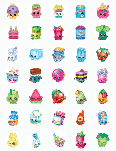 Shopkins Character Edible Icing Cake Pop Decor Toppers - SHOP3E