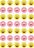 SpongeBob & Patrick Face Edible Icing Sheet Cake Decor Topper