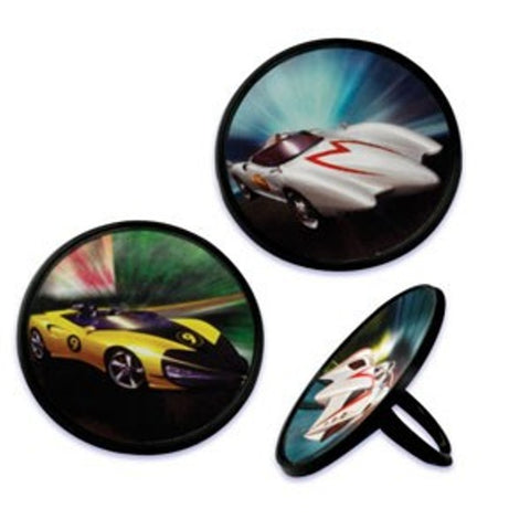 12 Speed Racer Cupcake Topper Rings
