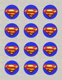 Superman Logo Edible Icing Cupcake or Cookie Decor Toppers - SPM1