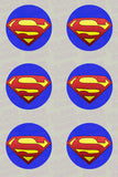 Superman Logo Edible Icing Cupcake or Cookie Decor Toppers - SPM1