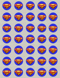 Superman Logo Edible Icing Cupcake or Cookie Decor Toppers - SPM1