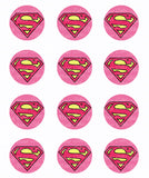 Supergirl Logo Inspired Edible Icing Cupcake or Cookie Decor Toppers - SPM5