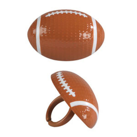 12 Football Cupcake Topper Rings