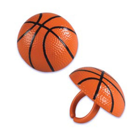 24 Basketball Cupcake Topper Rings