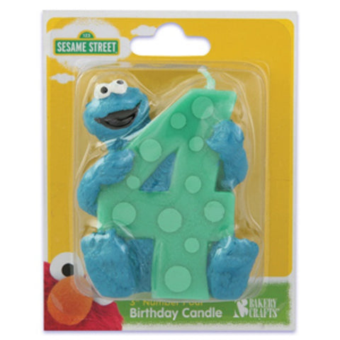 Sesame Street Cookie Monster 4th Birthday Candle