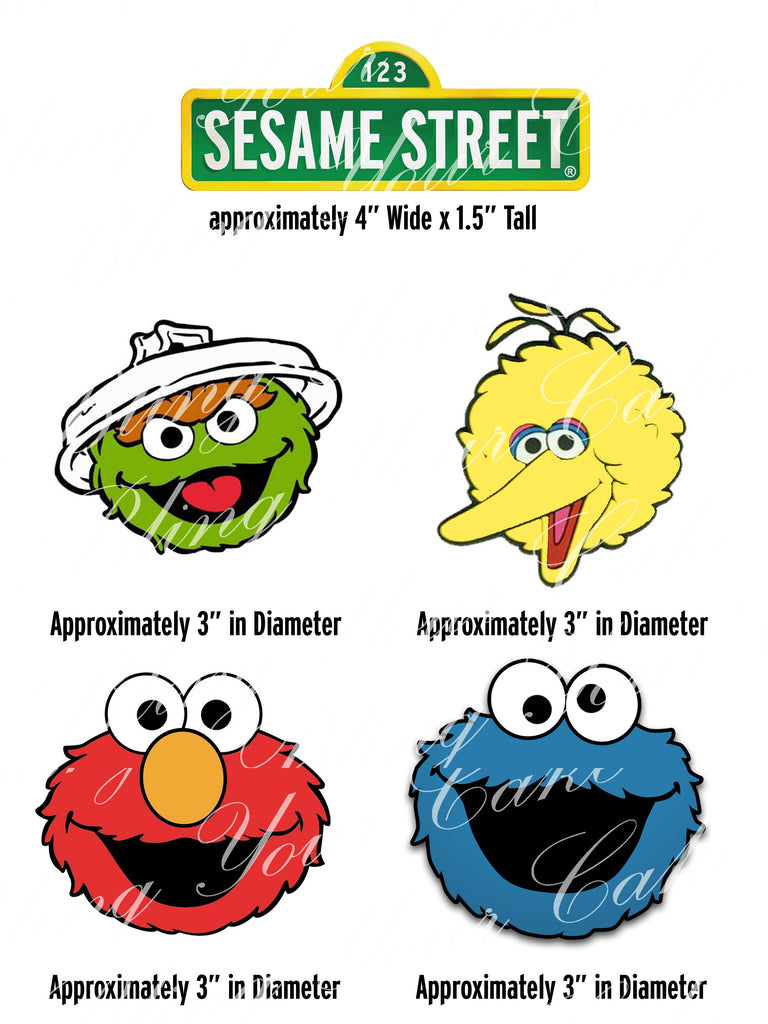 Sesame Street Elmo, Big Bird, Cookie Monster & Oscar the Grouch Edible Icing Cake Decor Topper