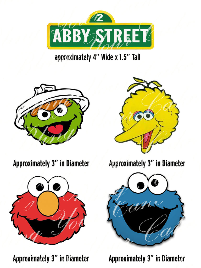 Sesame Street Elmo, Big Bird, Cookie Monster & Oscar the Grouch Edible Icing Cake Decor Topper