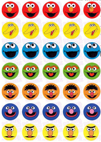 Sesame Street Edible Icing Mini-Cupcake, Brownie Bites, Cake Pops, Cookie Decor Topper