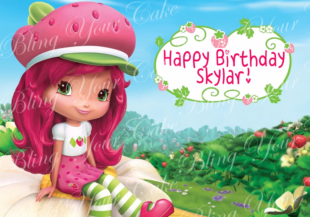 Strawberry Shortcake Edible Icing Sheet Cake Decor Topper - SS2