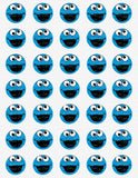 Sesame Street Cookie Monster Closeup Inspired Edible Icing Cake Decor Toppers - SS5