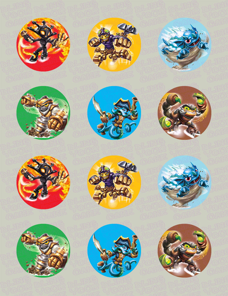Skylanders Swap Force Inspired Edible Icing Cupcake Decor Toppers Set 2 - SSF2