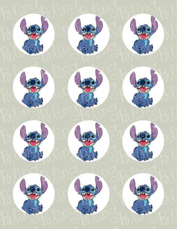 Lilo and Stitch cupcake toppers. Stitch party cupcake toppers