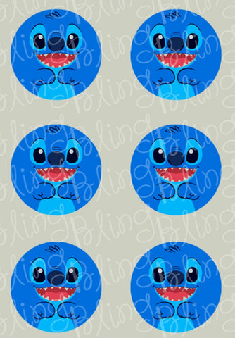 Disney Stitch Edible Icing Cupcake or Cookie Toppers – Bling Your Cake