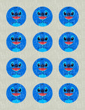 Disney Stitch CloseUp Edible Icing Cupcake or Cookie Decor Toppers - STH2