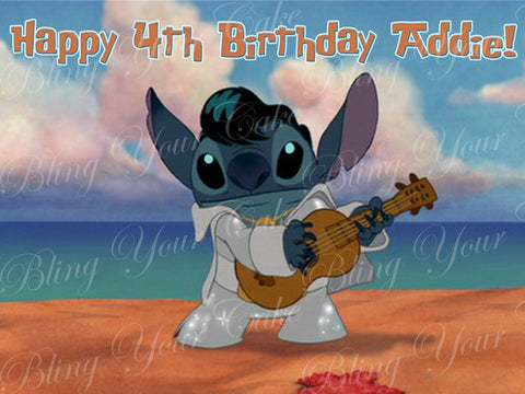 Disney Elvis Stitch Edible Icing Cake Decor Topper – Bling Your Cake