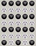 Star Wars Darth Vader and/or Storm Trooper Helmet Edible Icing Cupcake Decor Toppers